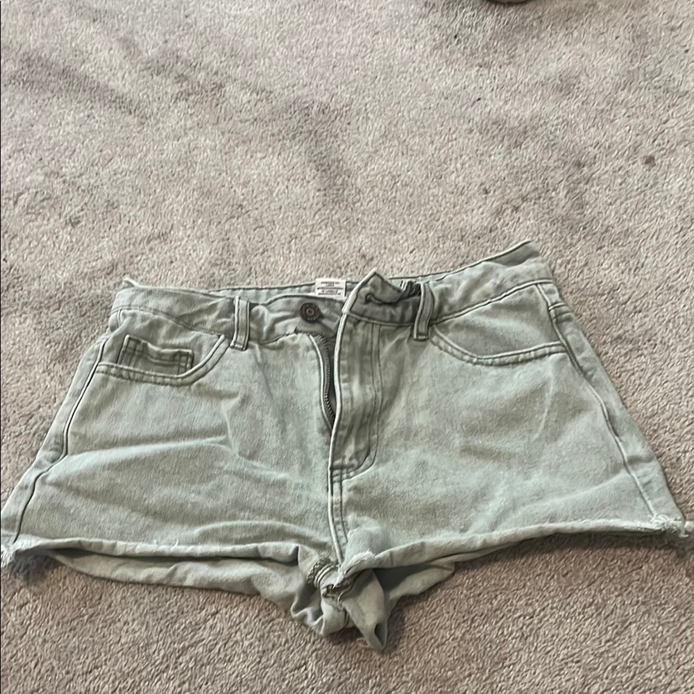 Sincerely Jules Gray Jean Shorts Distressed High-Waisted